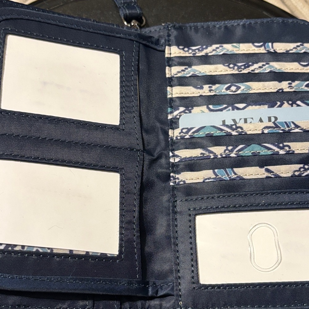 Lug Quilted Navy Wallet with Strap - Picture 14 of 16
